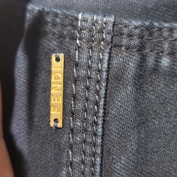 FENDI Studded Dark Wash Straight Leg Jeans - Picture 10 of 11